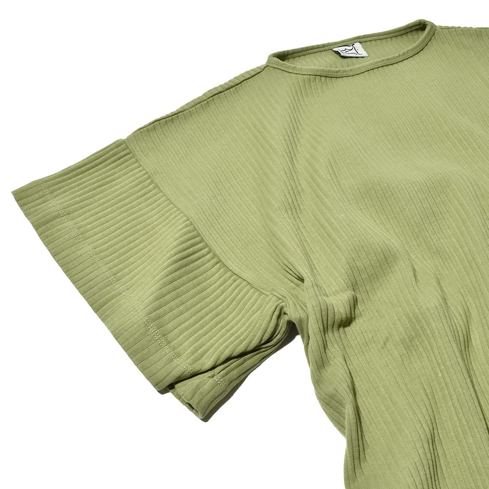 Baserange ベースレンジ CLAIR DRESS クレアードレス ワンピース ショートスリーブ リブ 半袖