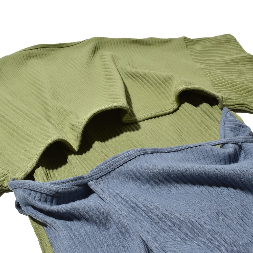 Baserange ベースレンジ CLAIR DRESS クレアードレス ワンピース ショートスリーブ リブ 半袖